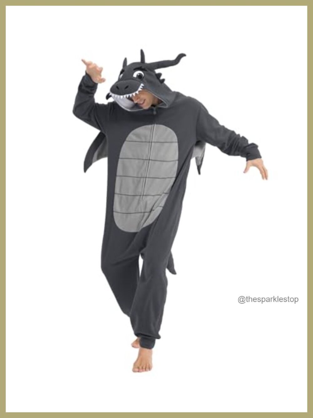 Dragon Onesie Adult Animal Cosplay Pajamas Polar Fleece Hooded Jumpsuit